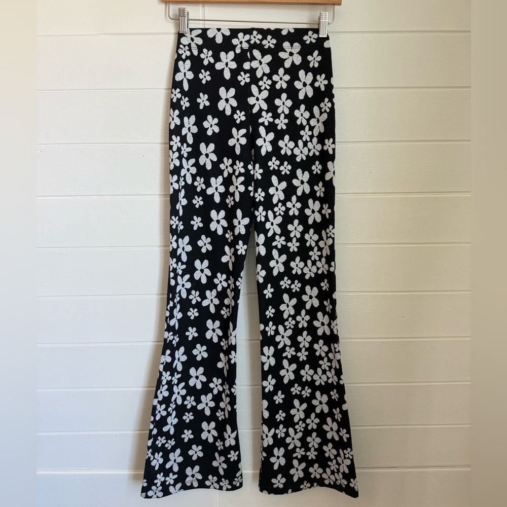 URBAN OUTFITTERS Groovy Floral Flare Polyester Viscose Bell Bottoms Size Medium
